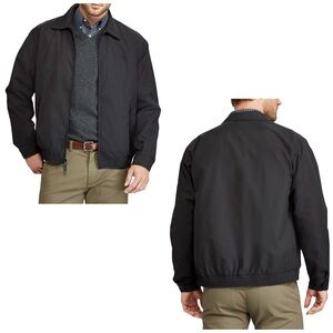 Chaps Men's Black‎ Plaid Lined  Harrington Jacket Size XL